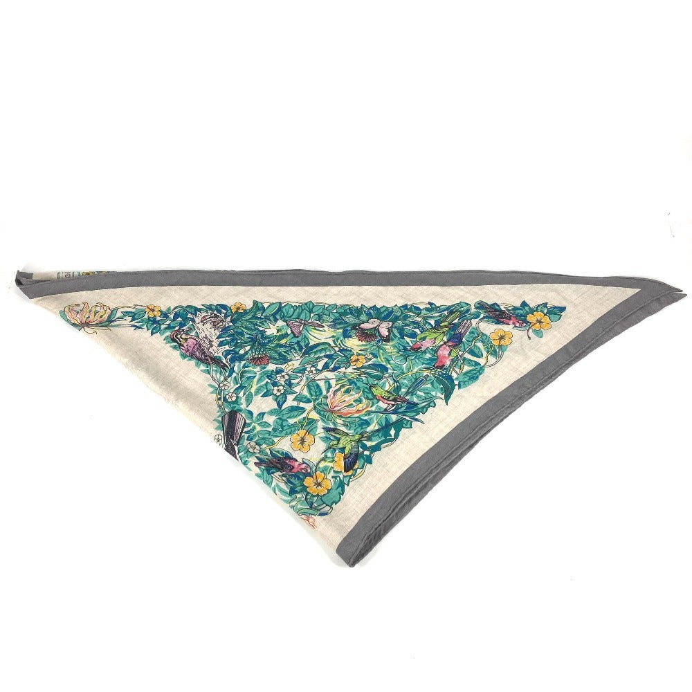HERMES Jungle Love Triangle Géant 140 Shawl Stole Large Triangle Scarf Cashmere Unisex Gray