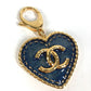 CHANEL ABC827 24P ハート CC ココマーク ロゴ デニム バッグチャーム キーホルダー メタル レディース ブルー