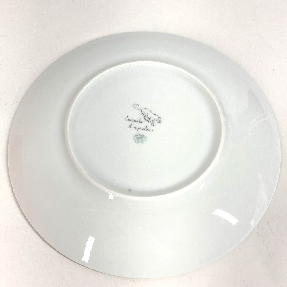 HERMES ライオン 赤道直下のスケッチ　21ｃｍ プレート 食器 皿 お皿 陶器 レディース グリーン系