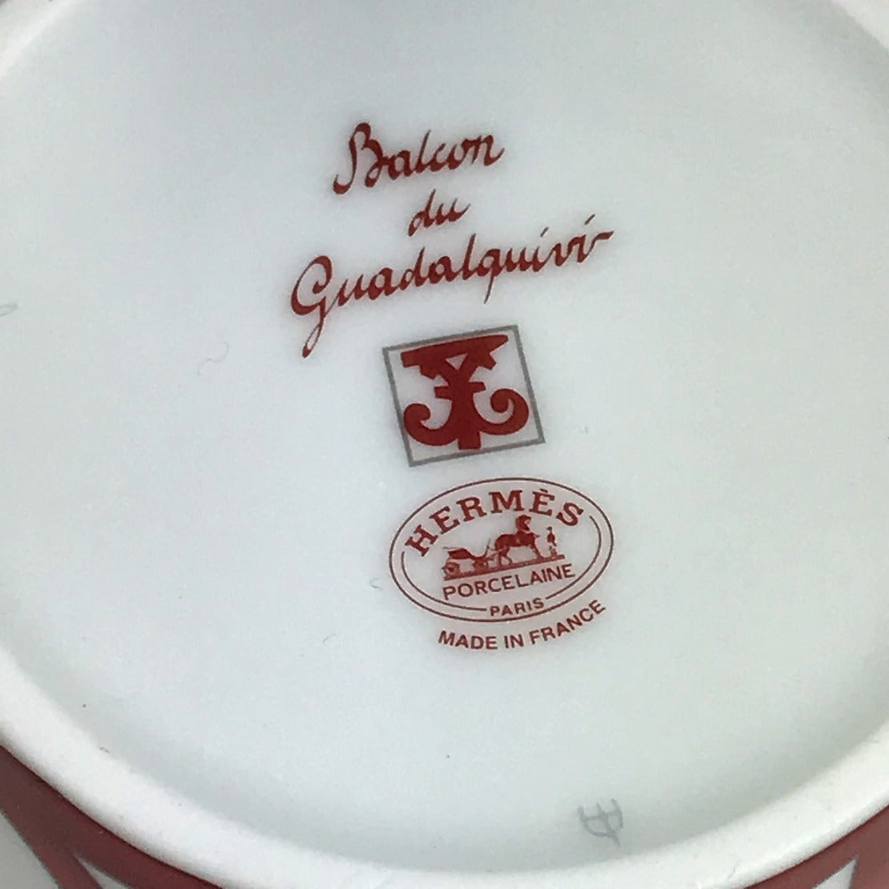HERMES ガダルキヴィール 食器 カップ＆ソーサー 2客セット ペア 皿 コップ マグカップ コーヒーカップ ティーカップ 陶器 レディース ホワイト
