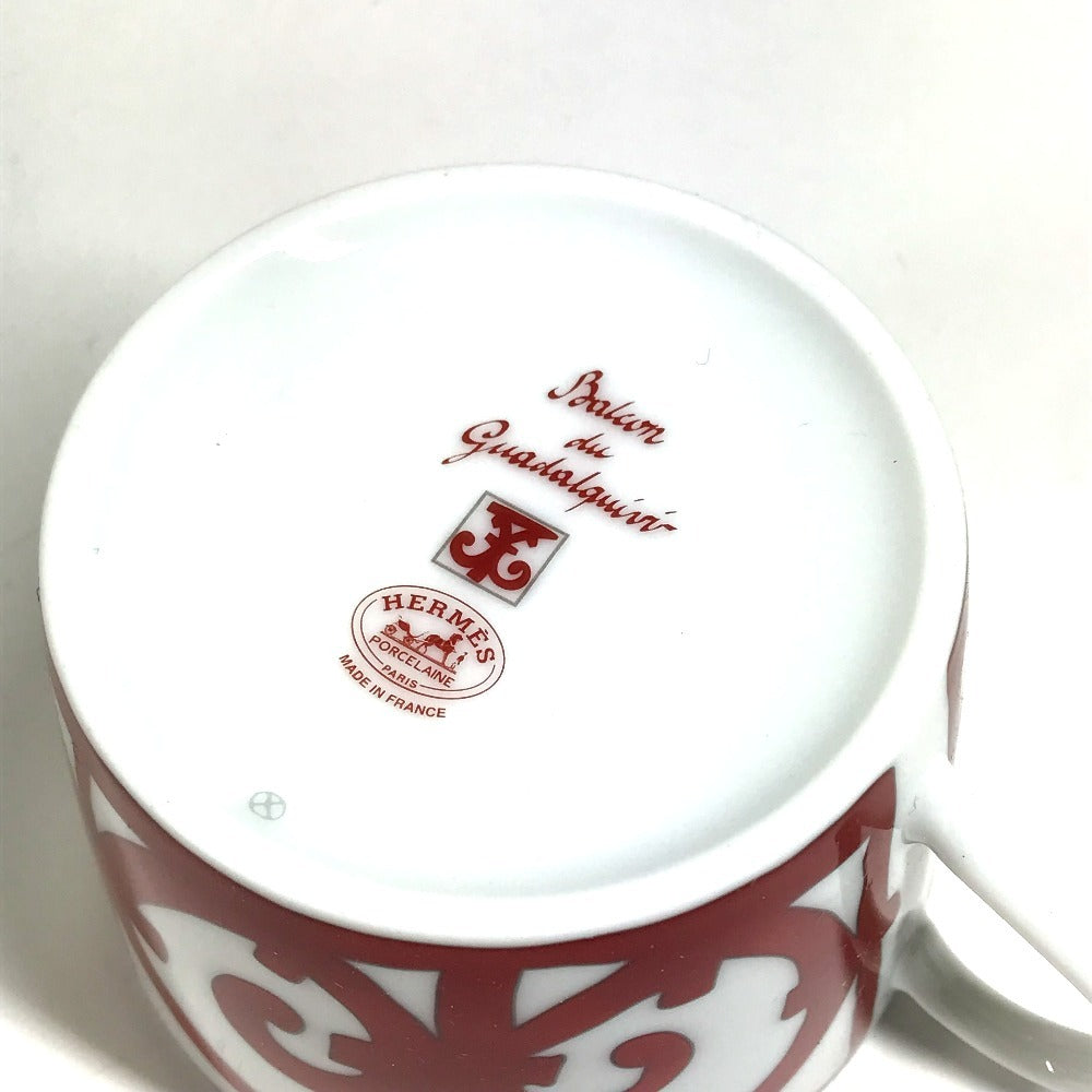 HERMES ガダルキヴィール 食器 カップ＆ソーサー 2客セット ペア 皿 コップ マグカップ コーヒーカップ ティーカップ 陶器 レディース ホワイト