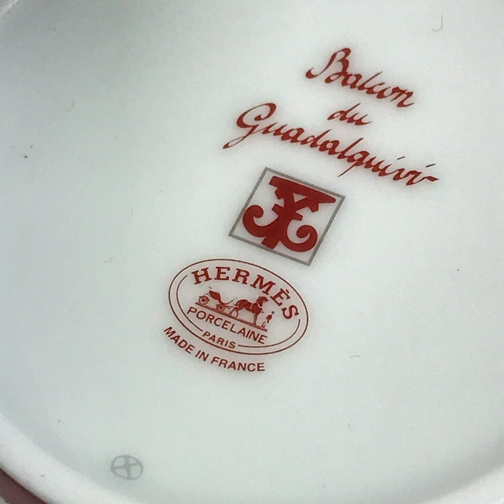 HERMES ガダルキヴィール 食器 カップ＆ソーサー 2客セット ペア 皿 コップ マグカップ コーヒーカップ ティーカップ 陶器 レディース ホワイト