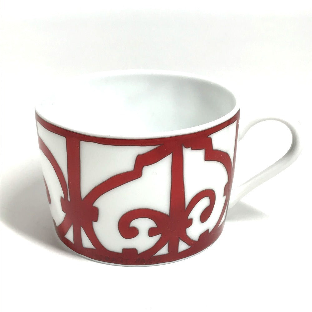 HERMES ガダルキヴィール 食器 カップ＆ソーサー 2客セット ペア 皿 コップ マグカップ コーヒーカップ ティーカップ 陶器 レディース ホワイト