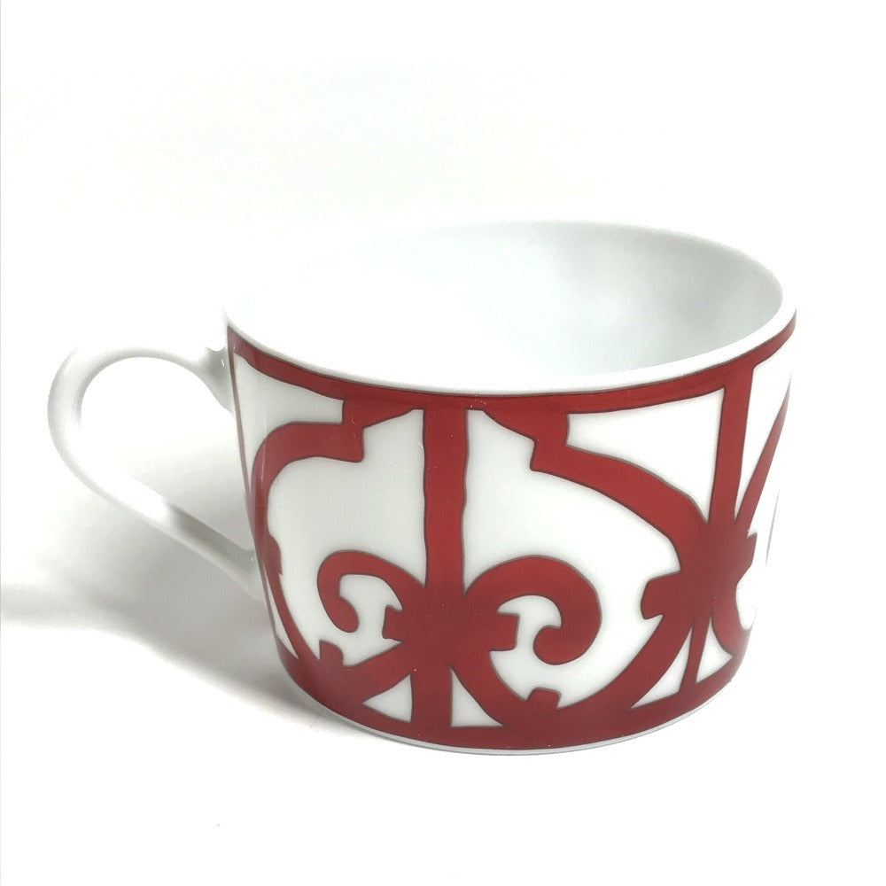 HERMES ガダルキヴィール 食器 カップ＆ソーサー 2客セット ペア 皿 コップ マグカップ コーヒーカップ ティーカップ 陶器 レディース ホワイト