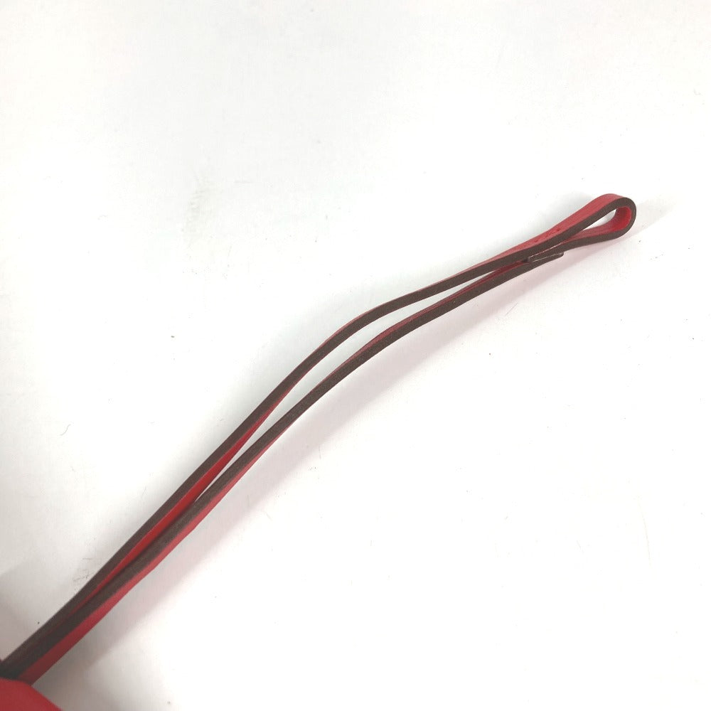 HERMES 2024 イヤーズギフト クロシェット バッグチャーム キーホルダー チャーム レザー ユニセックス レッド