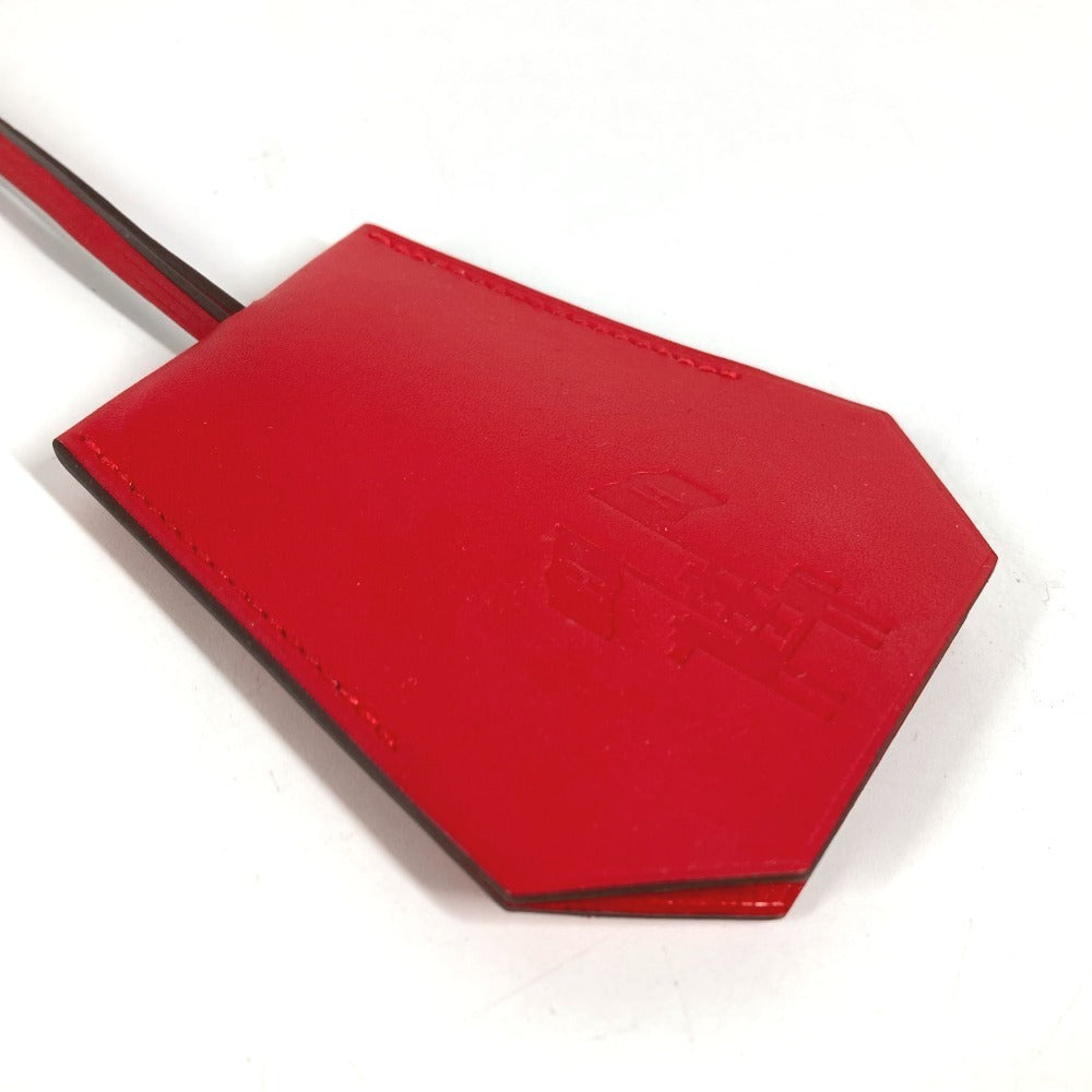 HERMES 2024 イヤーズギフト クロシェット バッグチャーム キーホルダー チャーム レザー ユニセックス レッド