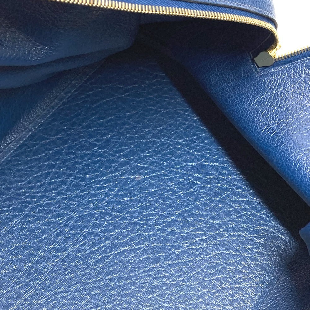 HERMES Gallop Handbag, Travel Bag, Boston Bag, Buffalo Skipper, Unisex, Blue