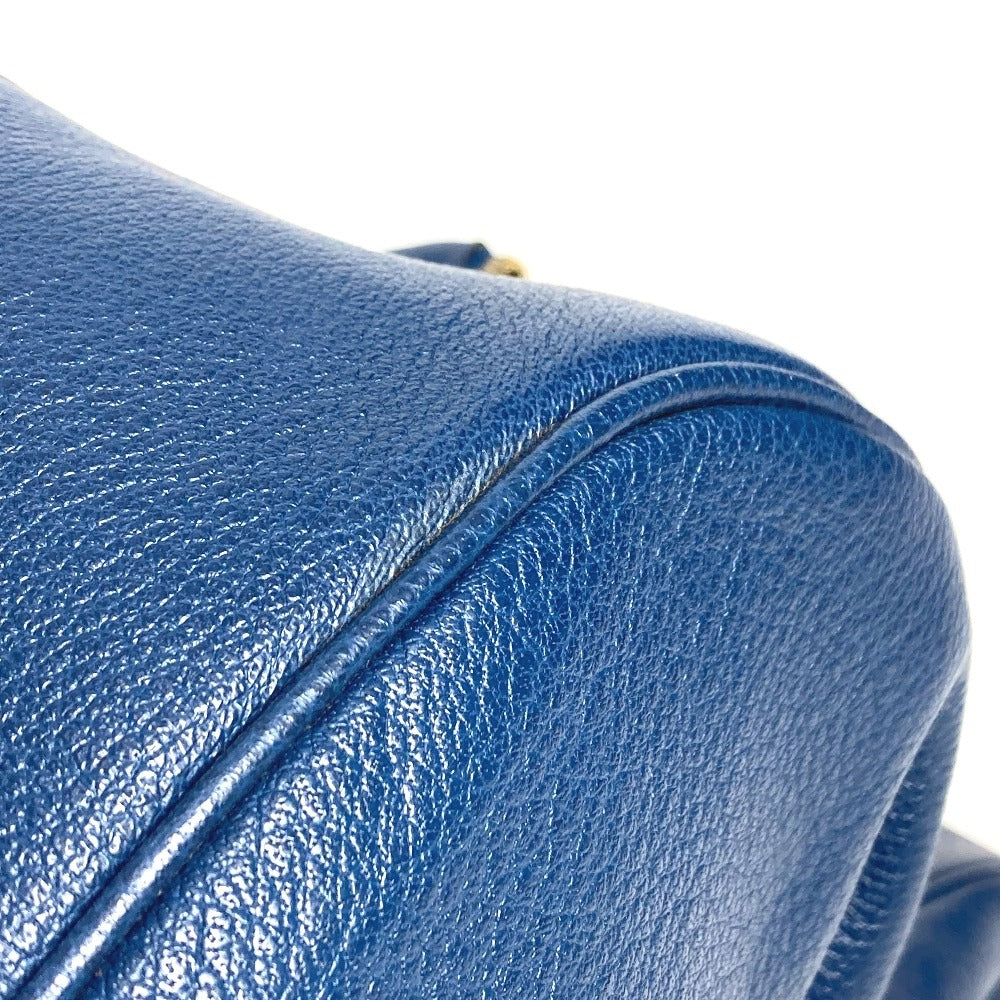 HERMES Gallop Handbag, Travel Bag, Boston Bag, Buffalo Skipper, Unisex, Blue