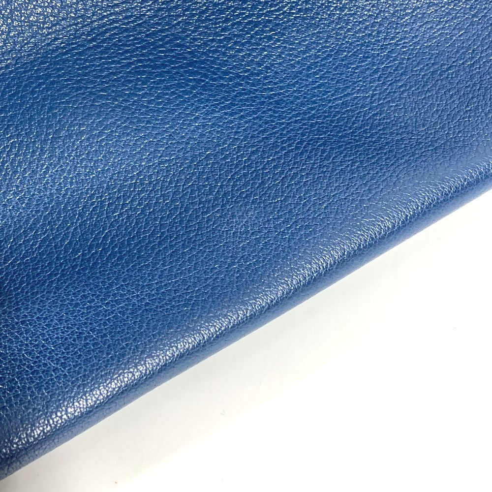 HERMES Gallop Handbag, Travel Bag, Boston Bag, Buffalo Skipper, Unisex, Blue