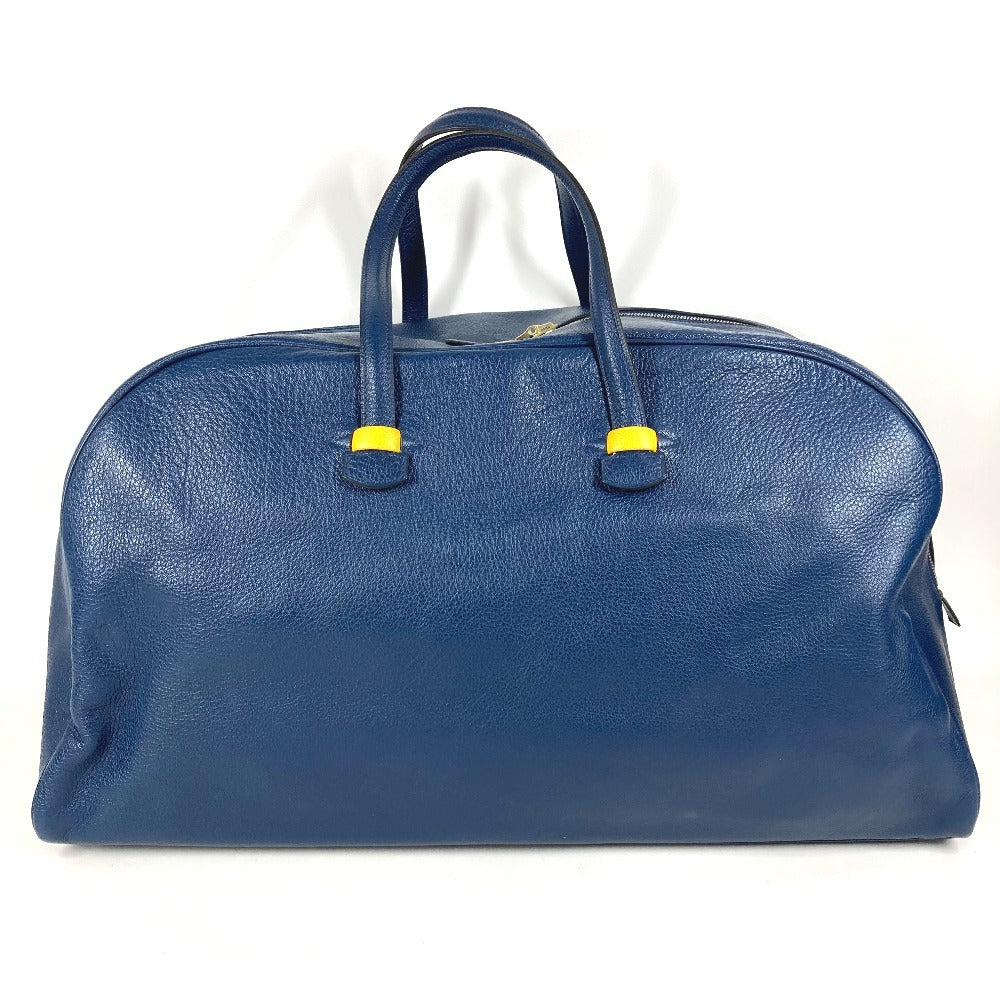 HERMES Gallop Handbag, Travel Bag, Boston Bag, Buffalo Skipper, Unisex, Blue