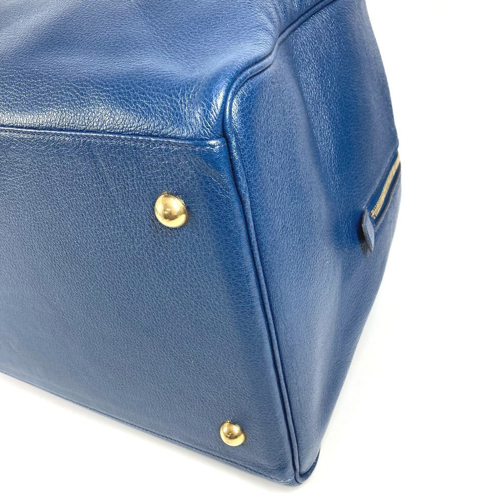 HERMES Gallop Handbag, Travel Bag, Boston Bag, Buffalo Skipper, Unisex, Blue