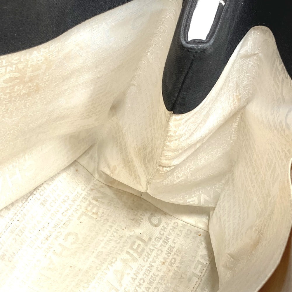 CHANEL バイカラー CC ココマーク ロゴ カバン トートバッグ 肩掛け ハンドバッグ ショルダーバッグ キャンバス ユニセックス ブラック