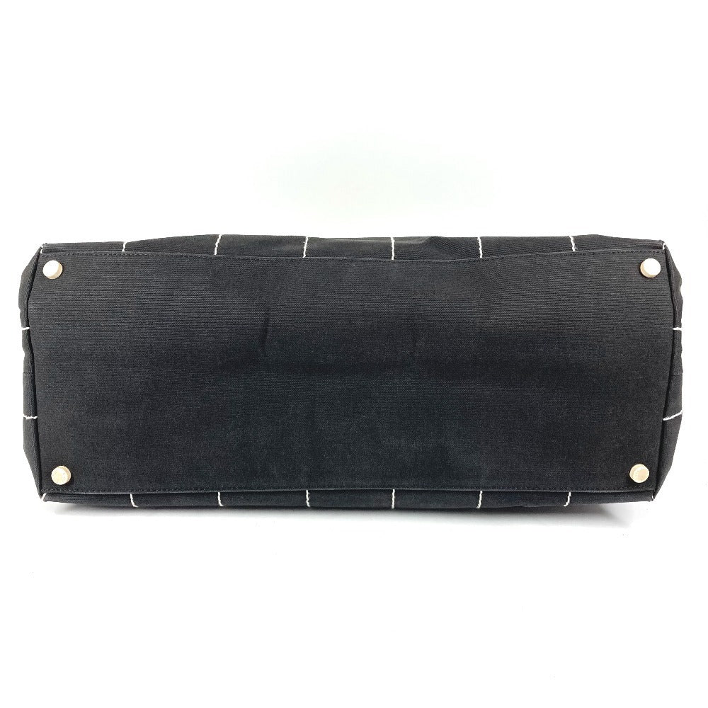 CHANEL バイカラー CC ココマーク ロゴ カバン トートバッグ 肩掛け ハンドバッグ ショルダーバッグ キャンバス ユニセックス ブラック