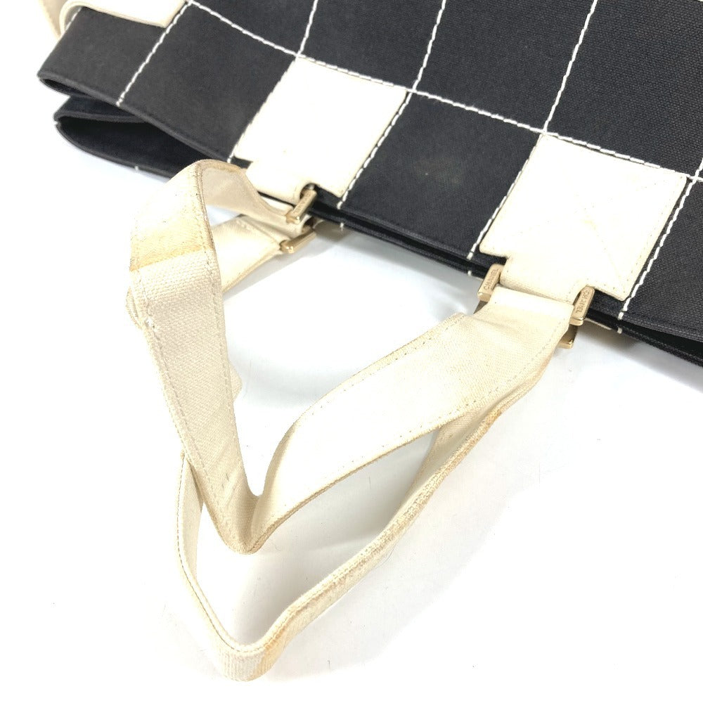 CHANEL バイカラー CC ココマーク ロゴ カバン トートバッグ 肩掛け ハンドバッグ ショルダーバッグ キャンバス ユニセックス ブラック