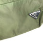 PRADA Triangle Logo Plate Bag Backpack Rucksack Nylon Unisex Khaki