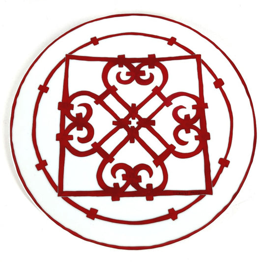 HERMES Guadalquivir 26cm Plate, Dish, Ceramic, Women's, Red