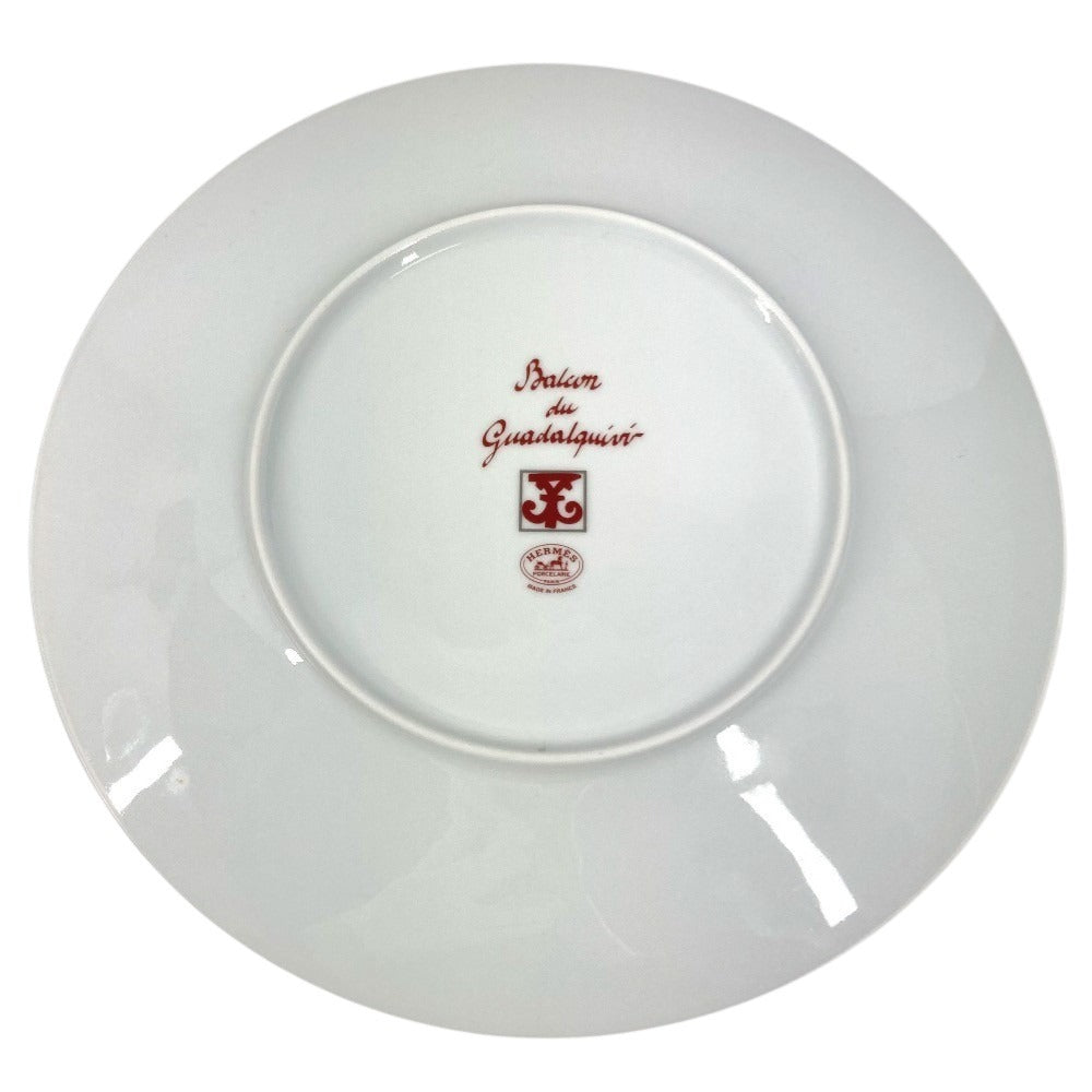 HERMES Guadalquivir 26cm Plate, Dish, Ceramic, Women's, Red