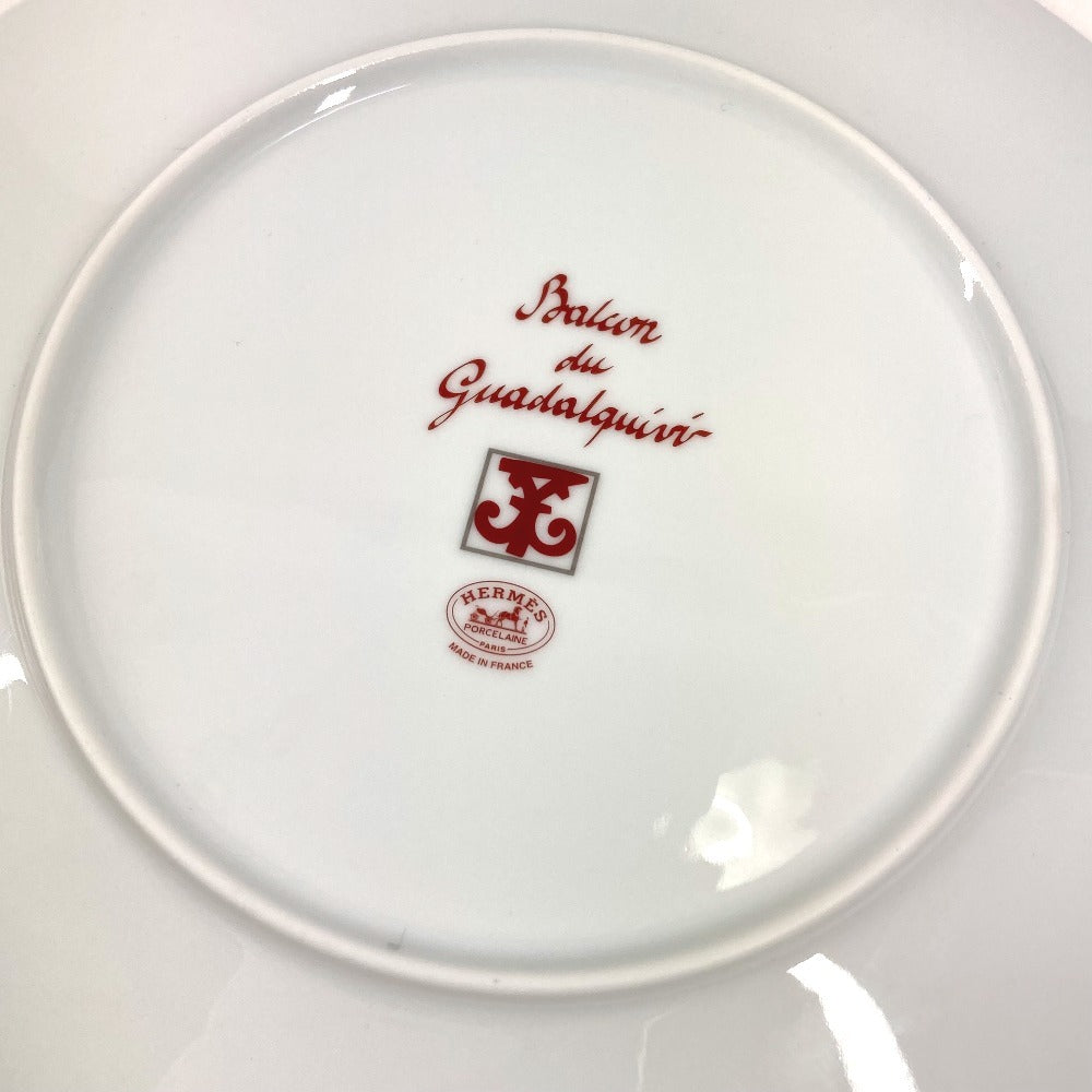 HERMES Guadalquivir 26cm Plate, Dish, Ceramic, Women's, Red