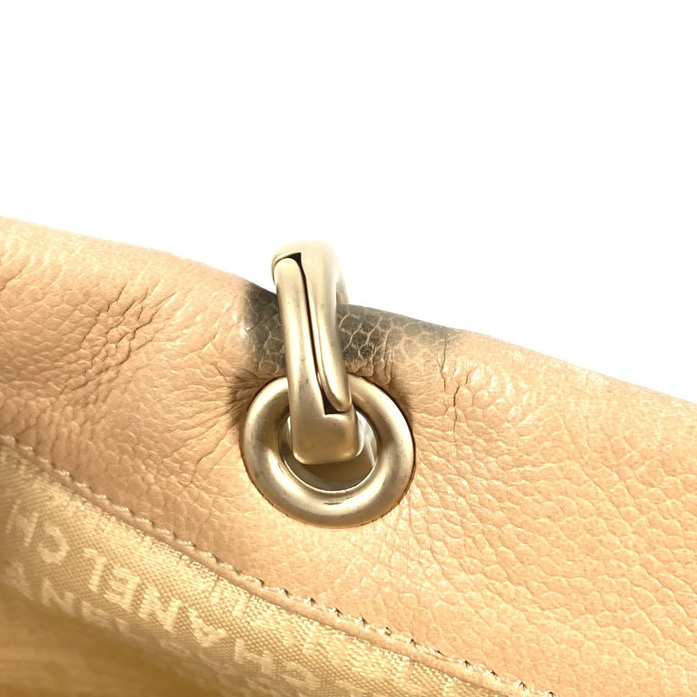 CHANEL CC ココマーク ロゴ カバン トートバッグ 肩掛け ハンドバッグ ショルダーバッグ キャビアスキン ユニセックス ベージュ