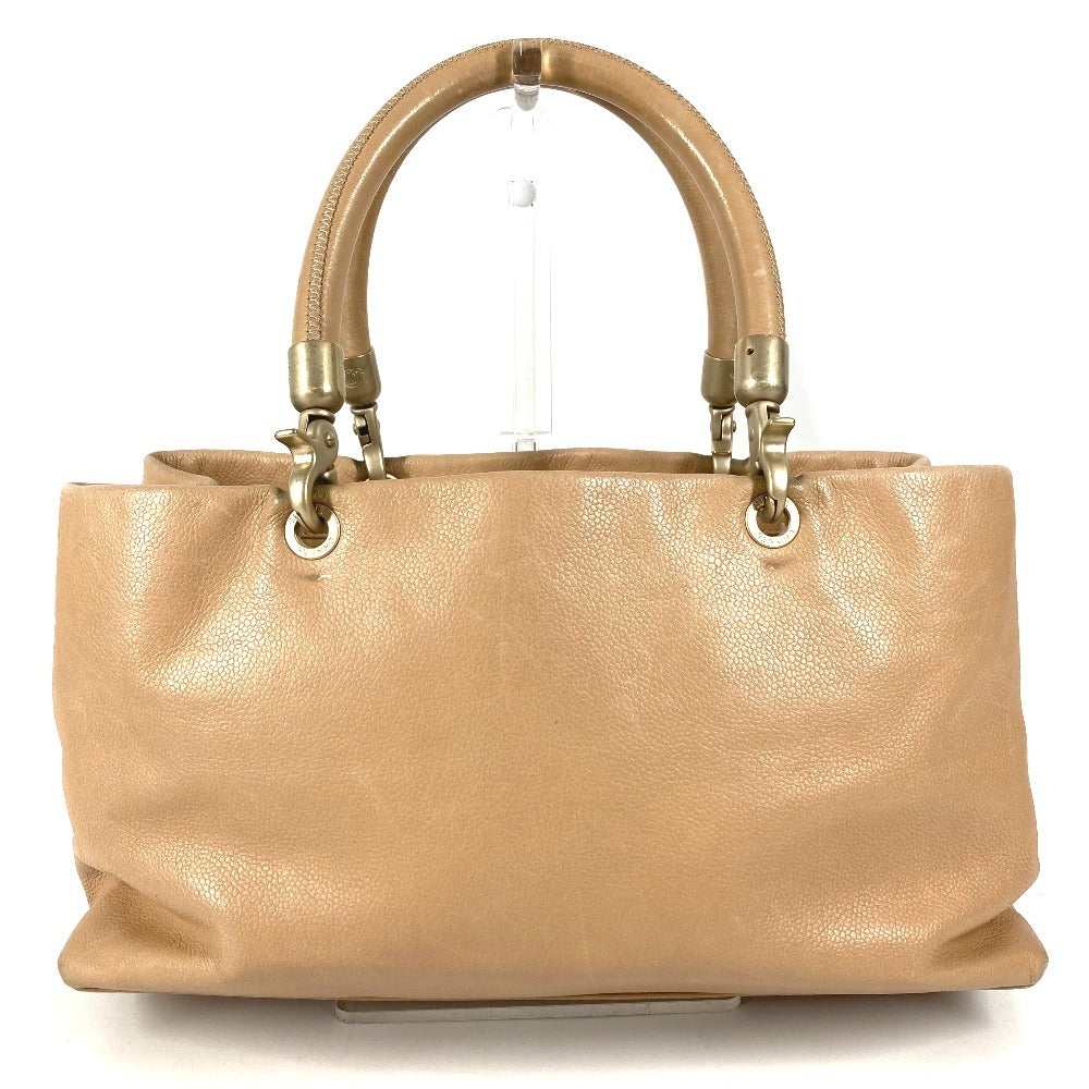 CHANEL CC ココマーク ロゴ カバン トートバッグ 肩掛け ハンドバッグ ショルダーバッグ キャビアスキン ユニセックス ベージュ