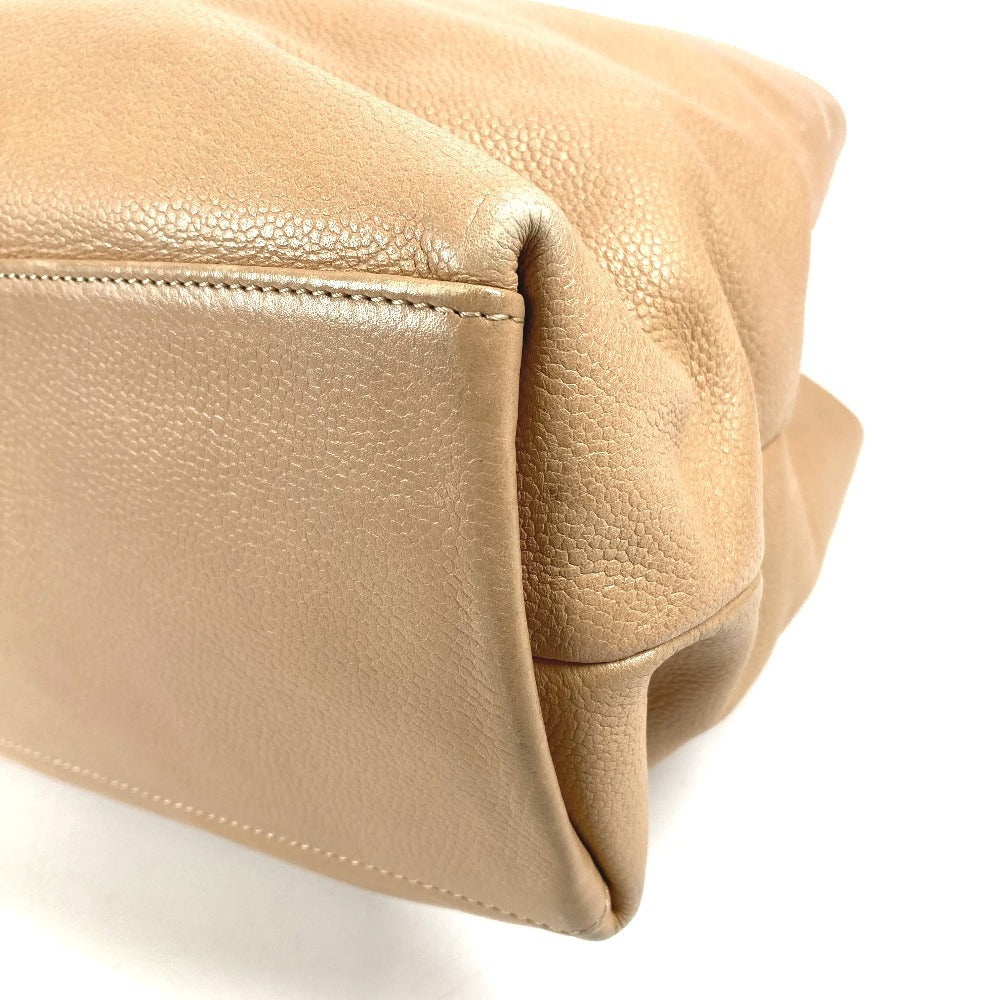 CHANEL CC ココマーク ロゴ カバン トートバッグ 肩掛け ハンドバッグ ショルダーバッグ キャビアスキン ユニセックス ベージュ