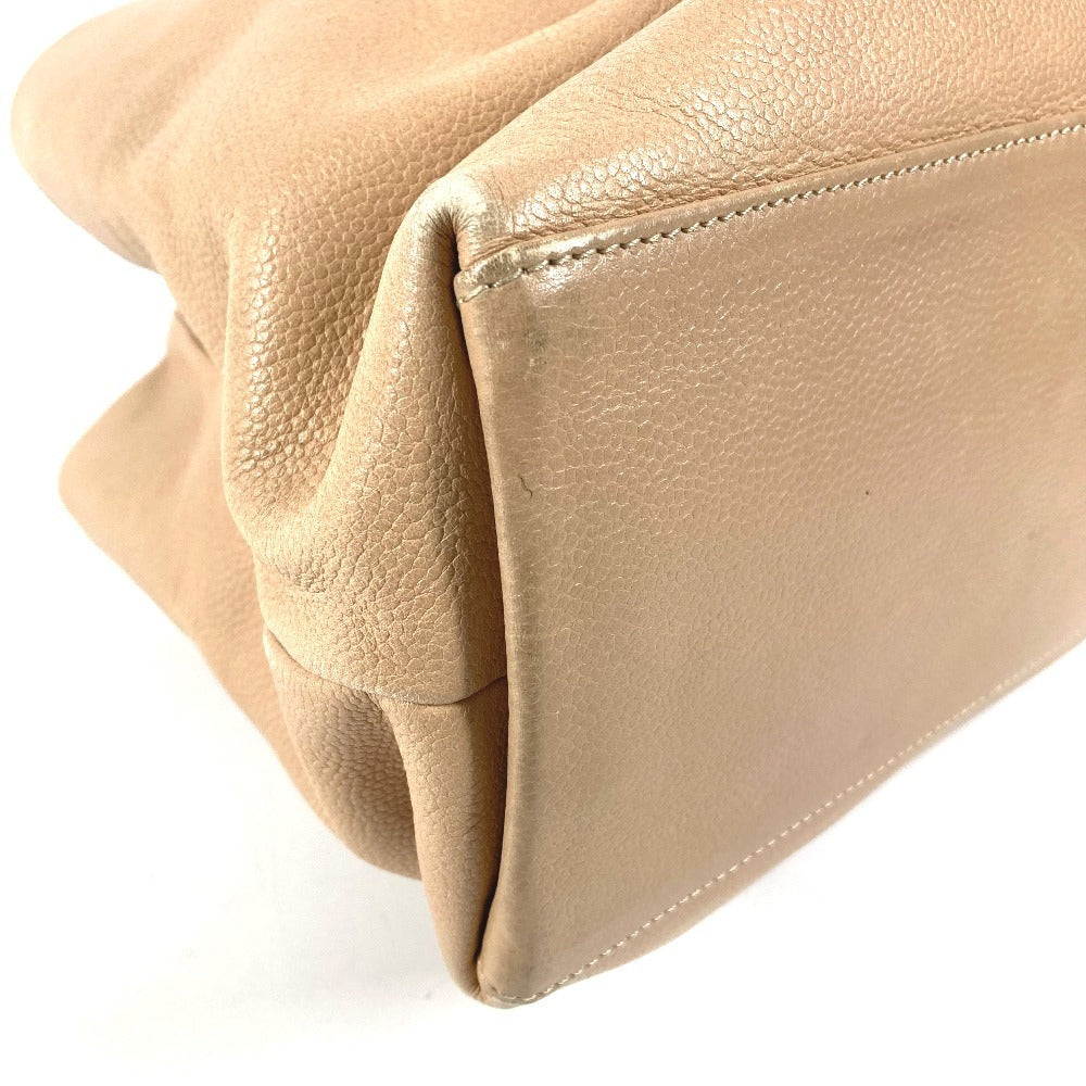 CHANEL CC ココマーク ロゴ カバン トートバッグ 肩掛け ハンドバッグ ショルダーバッグ キャビアスキン ユニセックス ベージュ