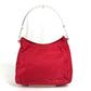 PRADA Triangle Logo Plate Plastic Handle Bag Handbag Shoulder Bag Nylon Unisex Red