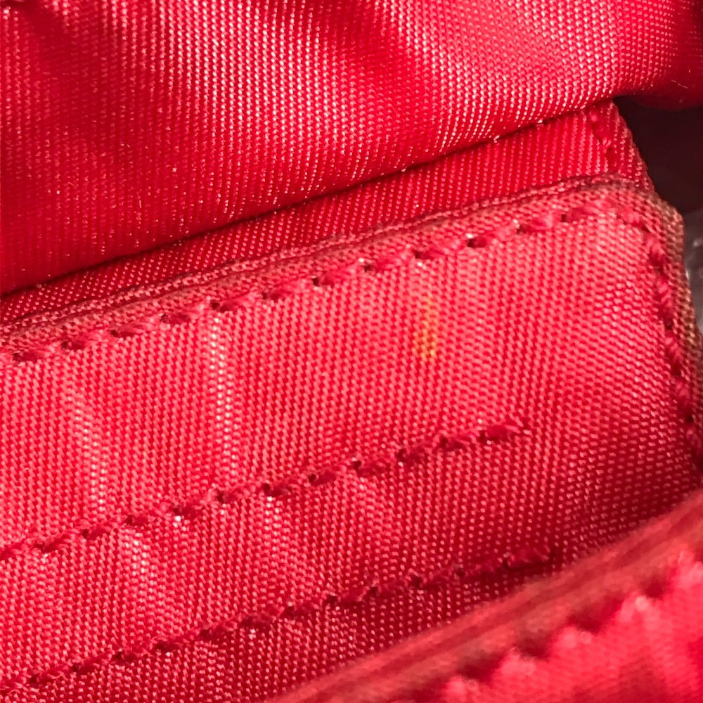 PRADA Triangle Logo Plate Plastic Handle Bag Handbag Shoulder Bag Nylon Unisex Red
