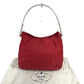 PRADA Triangle Logo Plate Plastic Handle Bag Handbag Shoulder Bag Nylon Unisex Red