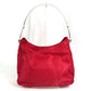 PRADA Triangle Logo Plate Plastic Handle Bag Handbag Shoulder Bag Nylon Unisex Red