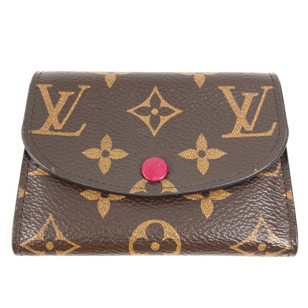 LOUIS VUITTON M41939 モノグラム ポルトモネロザリ コンパクトウォレット フラップ 2つ折り財布 モノグラムキャンバス ユニセックス フューシャ ブラウン