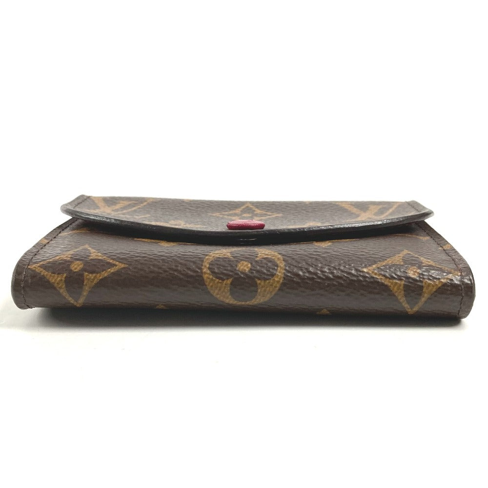 LOUIS VUITTON M41939 モノグラム ポルトモネロザリ コンパクトウォレット フラップ 2つ折り財布 モノグラムキャンバス ユニセックス フューシャ ブラウン