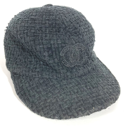 CHANEL 22B CC ロゴ ココマーク 帽子 キャップ帽 ベースボール キャップ コットン ユニセックス ブラック