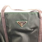 PRADA Triangle Logo Plate Handbag Tote Bag Shoulder Bag Nylon Unisex Khaki