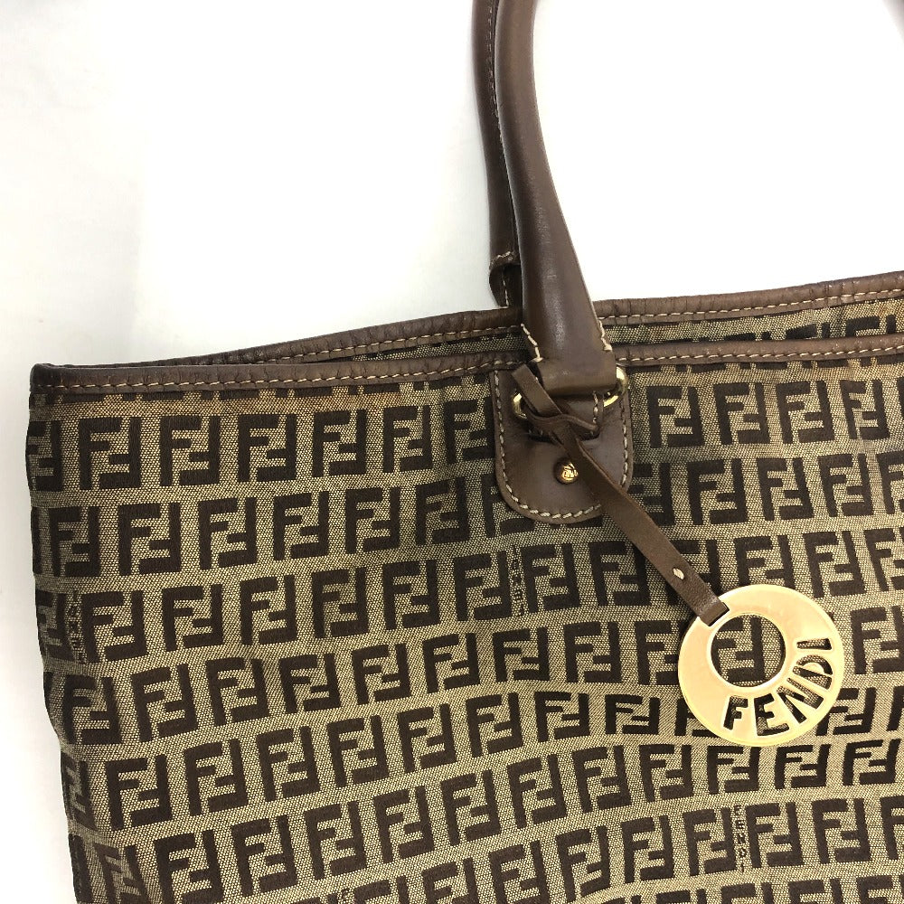 FENDI ズッキーノ カバン トートバッグ ハンドバッグ 肩掛け ショルダーバッグ キャンバス/レザー ユニセックス ベージュ