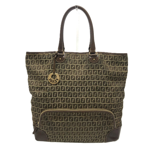 FENDI ズッキーノ カバン トートバッグ ハンドバッグ 肩掛け ショルダーバッグ キャンバス/レザー ユニセックス ベージュ
