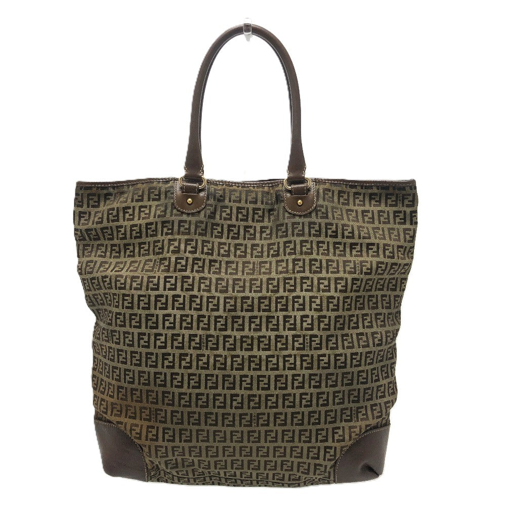 FENDI ズッキーノ カバン トートバッグ ハンドバッグ 肩掛け ショルダーバッグ キャンバス/レザー ユニセックス ベージュ