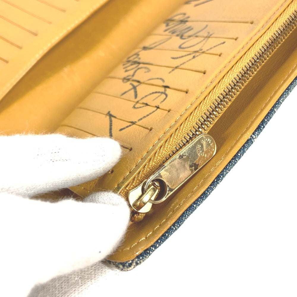 LOUIS VUITTON M95511 モノグラムデニム ポルト フォイユ アメリア ロングウォレット 3つ折り 長財布 モノグラムデニムキャンバス ブルー