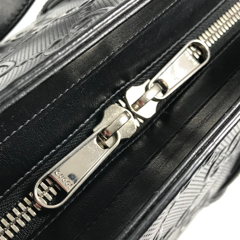GUCCI 625774 GG Embossed Logo Bag Tote Bag Shoulder Bag Leather Unisex Black