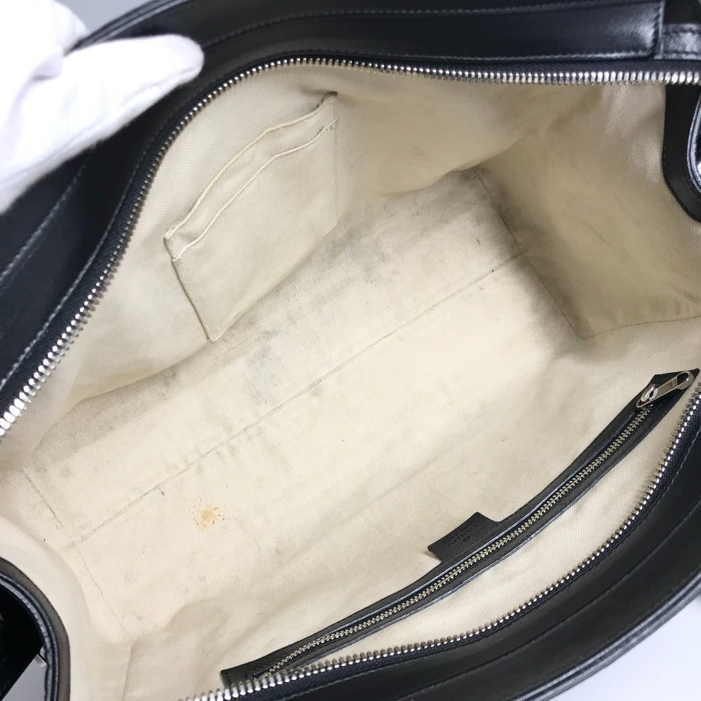 GUCCI 625774 GG Embossed Logo Bag Tote Bag Shoulder Bag Leather Unisex Black