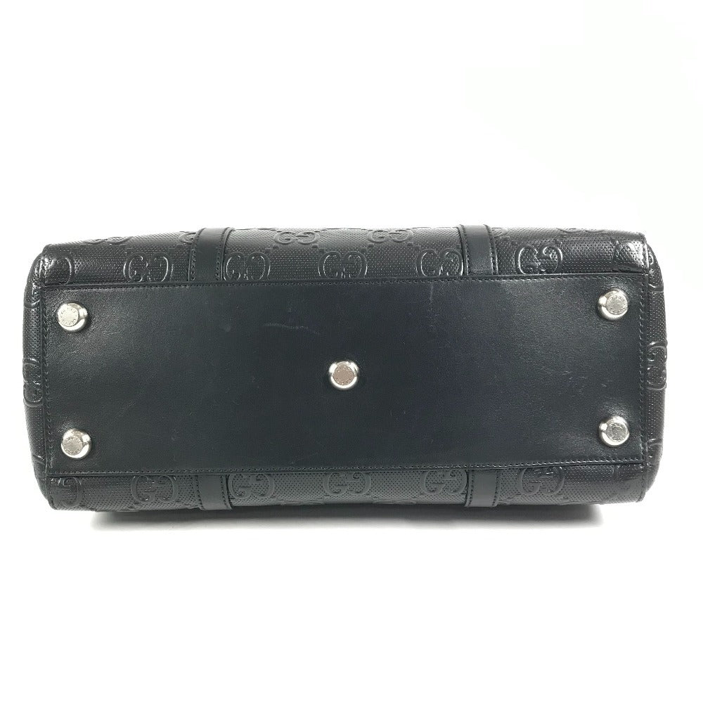 GUCCI 625774 GG Embossed Logo Bag Tote Bag Shoulder Bag Leather Unisex Black