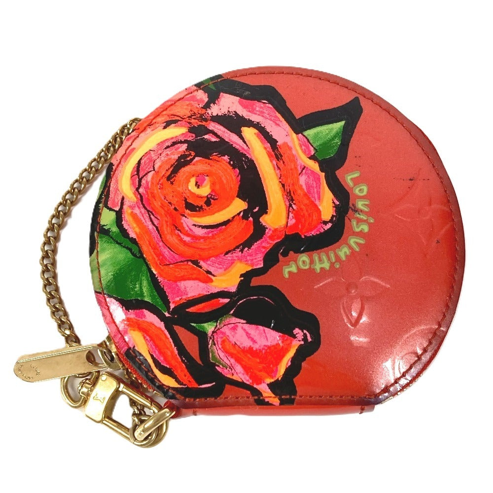 LOUIS VUITTON M93691 モノグラムヴェルニ ローズ 薔薇 ポルト モネ シャポー ポルトモネシャポー 財布 小銭入れ ラウンドファスナー コインケース モノグラムヴェルニ ユニセックス オレンジサンセット オレンジ