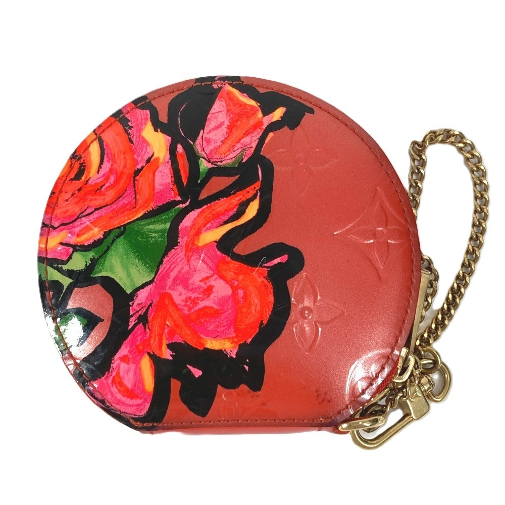 LOUIS VUITTON M93691 モノグラムヴェルニ ローズ 薔薇 ポルト モネ シャポー ポルトモネシャポー 財布 小銭入れ ラウンドファスナー コインケース モノグラムヴェルニ ユニセックス オレンジサンセット オレンジ