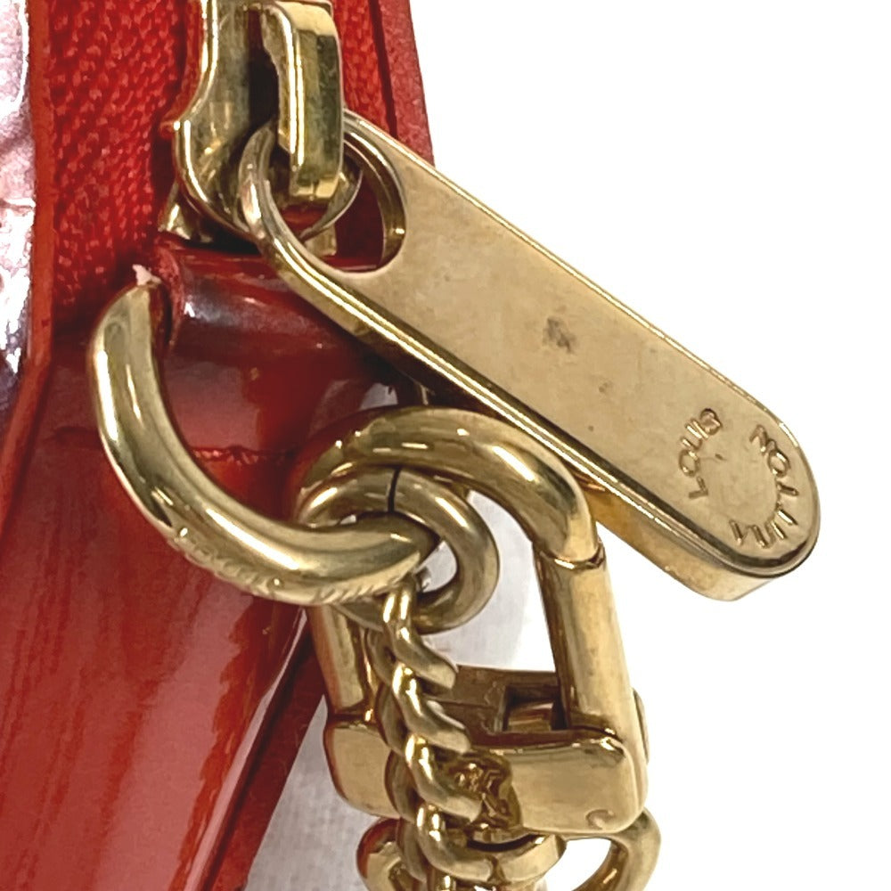 LOUIS VUITTON M93691 モノグラムヴェルニ ローズ 薔薇 ポルト モネ シャポー ポルトモネシャポー 財布 小銭入れ ラウンドファスナー コインケース モノグラムヴェルニ ユニセックス オレンジサンセット オレンジ