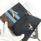 HERMES モノグラム ストライプ ポルトフォイユ ツイスト モノグラム ウォレット チェーンウォレット ショルダーバッグ 長財布 モノグラムキャンバス ユニセックス ブラウン