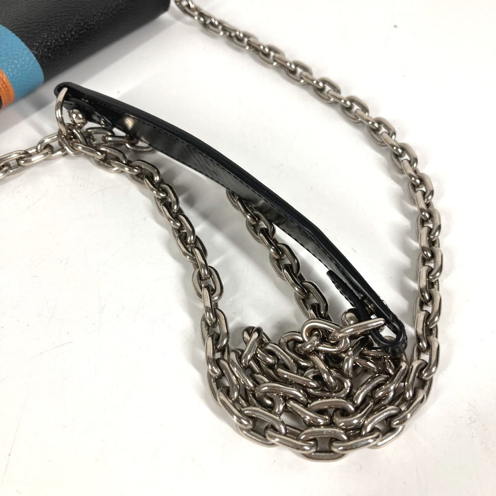 HERMES モノグラム ストライプ ポルトフォイユ ツイスト モノグラム ウォレット チェーンウォレット ショルダーバッグ 長財布 モノグラムキャンバス ユニセックス ブラウン