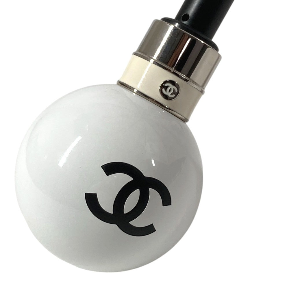 CHANEL CC Coco Mark All-Over Print Folding Umbrella Umbrella Polyester Unisex White