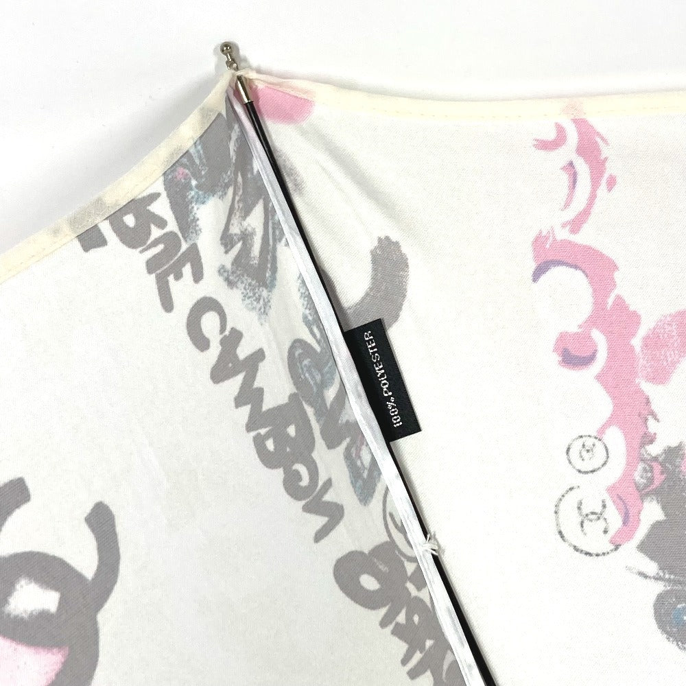 CHANEL CC Coco Mark All-Over Print Folding Umbrella Umbrella Polyester Unisex White