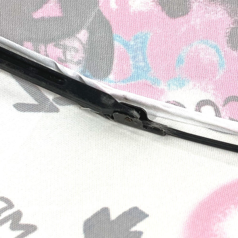 CHANEL CC Coco Mark All-Over Print Folding Umbrella Umbrella Polyester Unisex White