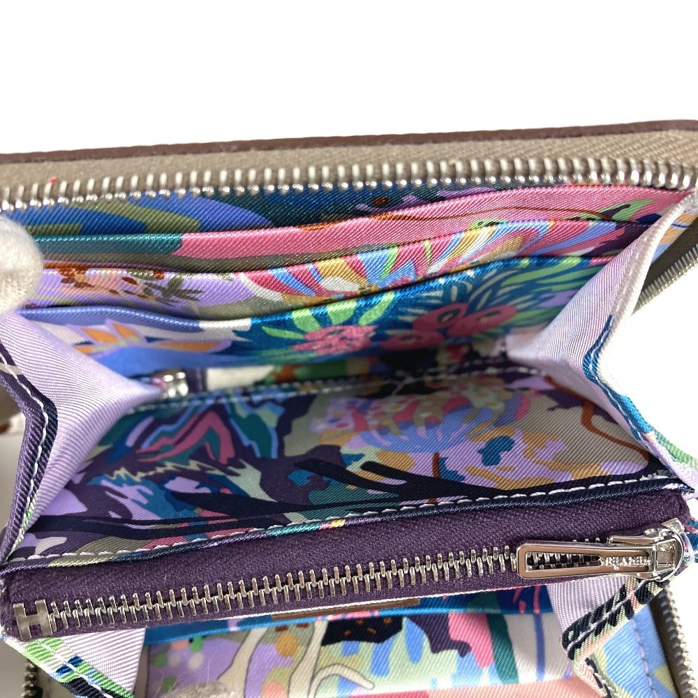 HERMES アザップコンパクトシルクイン 財布 小銭入れ ウォレット ラウンドファスナー コインケース エプソン ユニセックス エトゥープ グレー